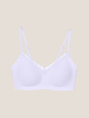 Basic Seamless Lace-Trimmed V-Neck Bralette - Smart Size