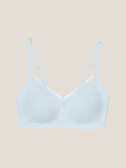 Basic Seamless Lace-Trimmed V-Neck Bralette - Smart Size