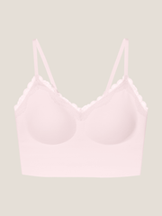 Basic Seamless Lace-Trimmed V-Neck Camisole Bra Top - Smart Size