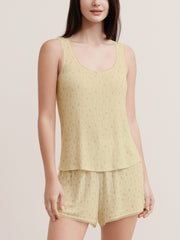 Naia™ Lavender Fabric French-Style Floral Print Sleeveless Sleep Set