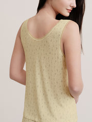 Naia™ Lavender Fabric French-Style Floral Print Sleeveless Sleep Set