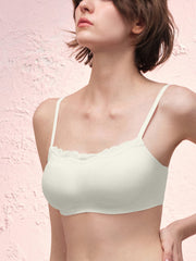 Basic Seamless Lace-Trimmed Bra - Smart Size