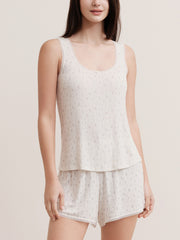 Naia™ Lavender Fabric French-Style Floral Print Sleeveless Sleep Set