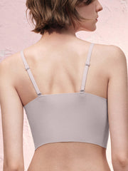 Basic Seamless Lace-Trimmed V-Neck Camisole Bra Top - Smart Size