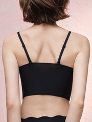 Basic Seamless Lace-Trimmed V-Neck Camisole Bra Top - Smart Size