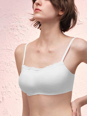 Basic Seamless Lace-Trimmed Bra - Smart Size