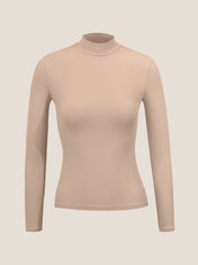 Mock Neck Long Sleeve T-Shirt