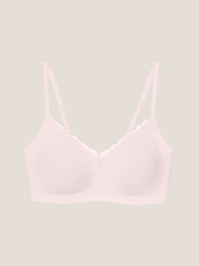 Basic Seamless Lace-Trimmed V-Neck Bralette - Smart Size