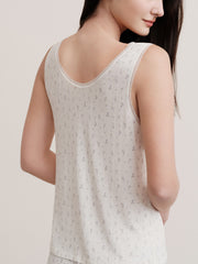 Naia™ Lavender Fabric French-Style Floral Print Sleeveless Sleep Set