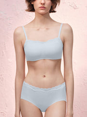 Basic Seamless Lace-Trimmed Bra - Smart Size