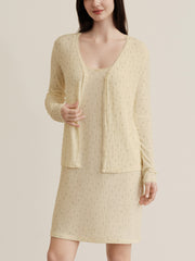 Whir Lavender Floral V-neck Cardigan