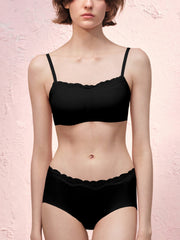 Basic Seamless Lace-Trimmed Bra - Smart Size