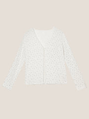 Whir Lavender Floral V-neck Cardigan