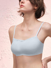 Basic Seamless Lace-Trimmed Bra - Smart Size