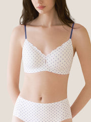 Basic Seamless Deep V Scalloped Neck Cooling Bra - Smart Size