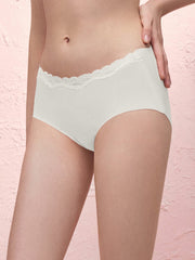 Basic Seamless Lace-Trimmed Boxer Brief