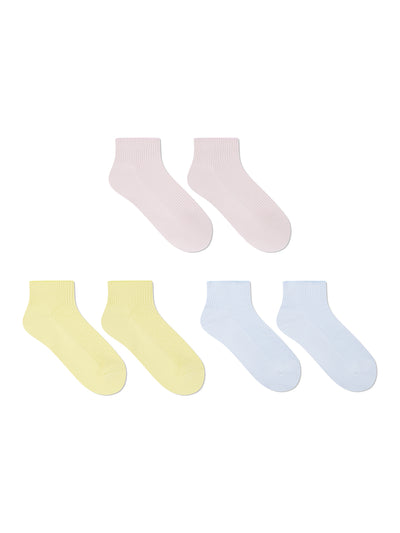 Ribbed High Elastic Ankle Socks Kit of 3 (Dessert Time Limited Edition)