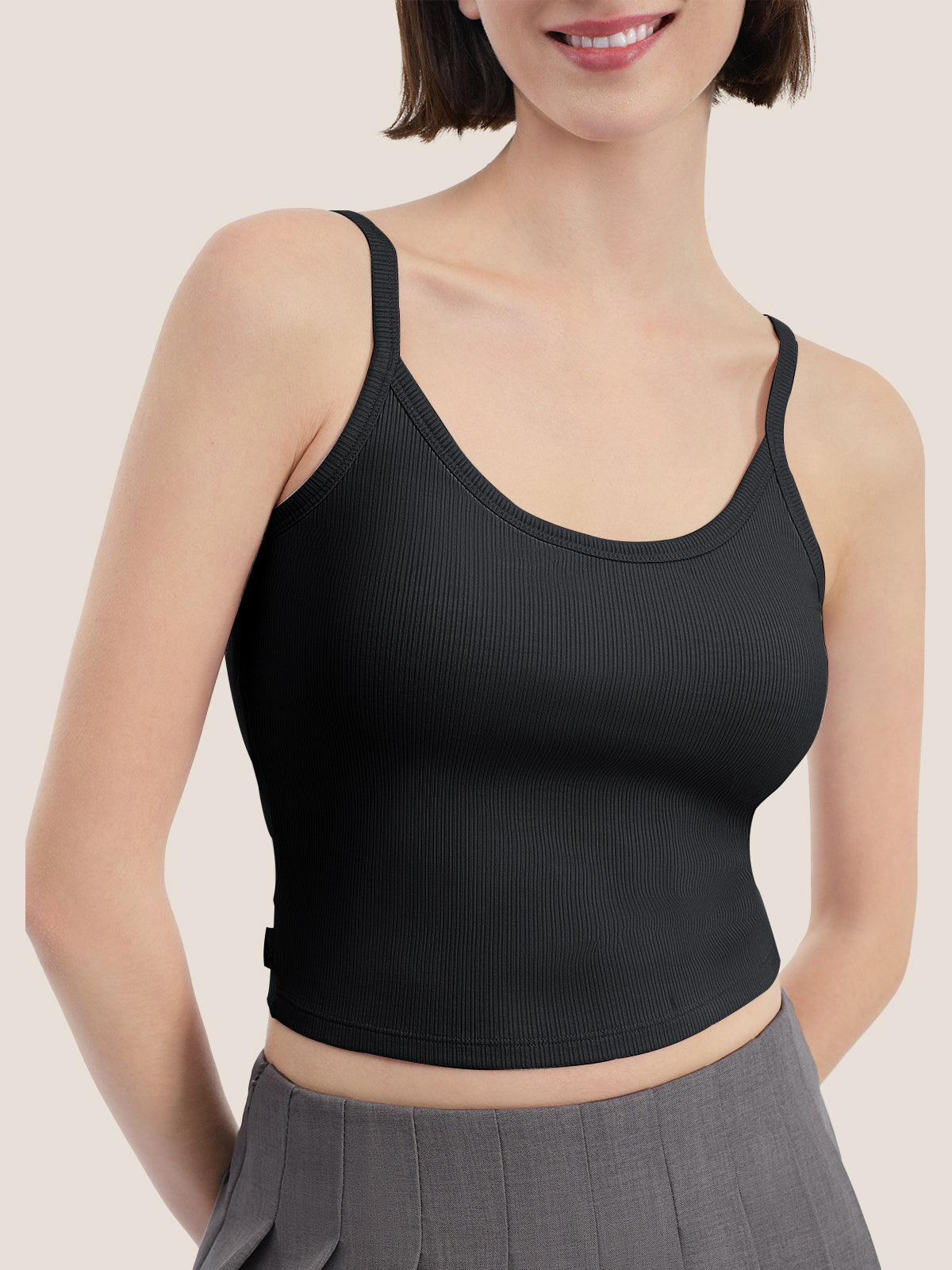 Modal Ribbed Bra Crop Cami