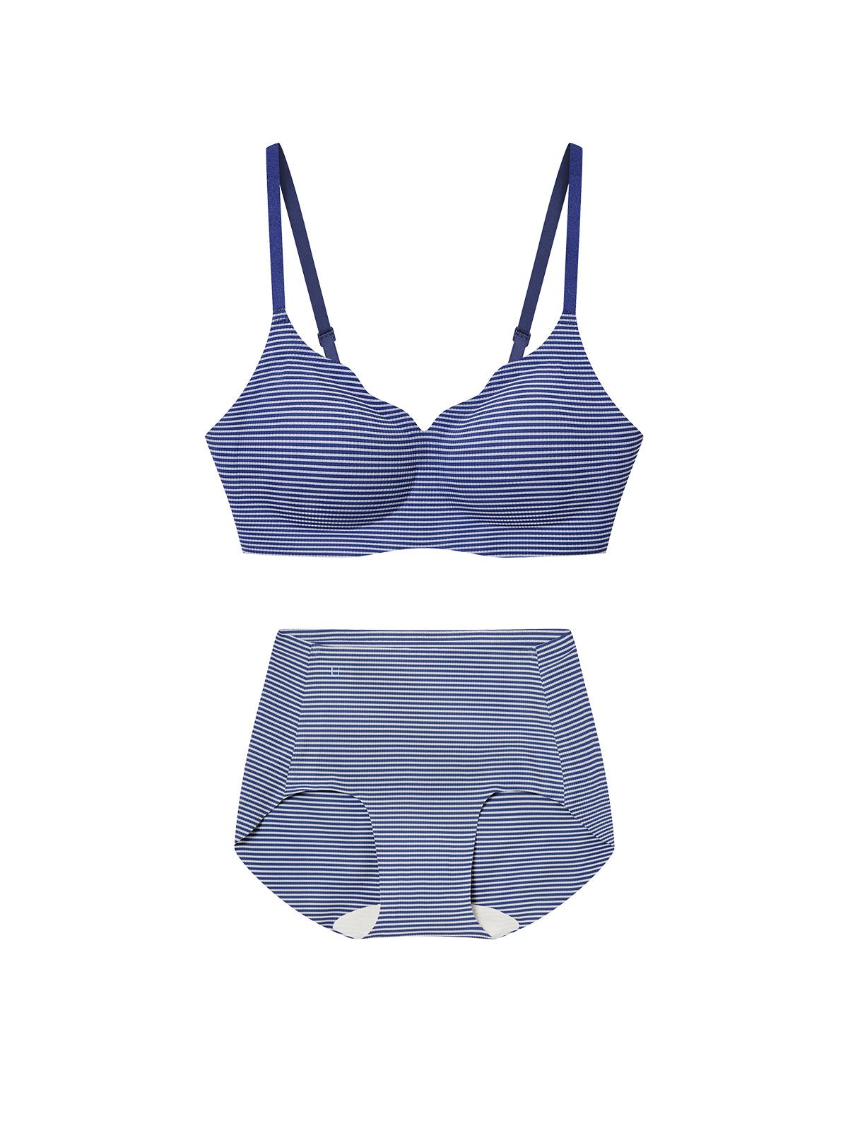 Breeze In Support Ribbed Wavy Collar Cooling Bra & Brief