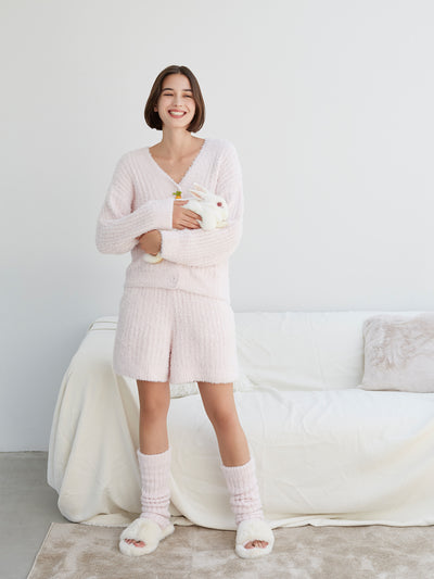 Fluffy Bunny Cardigan Lounge Set