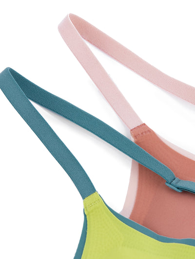 24H Comfort One Size Contrast Spaghetti Strap Wireless Bra