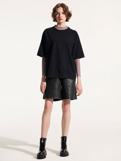 Printed Mock Neck Base Layer Top