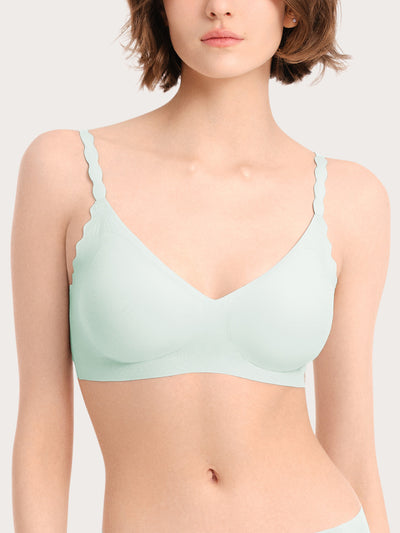 Basic Seamless Deep V Neck Mint-Infused Cooling Bra
