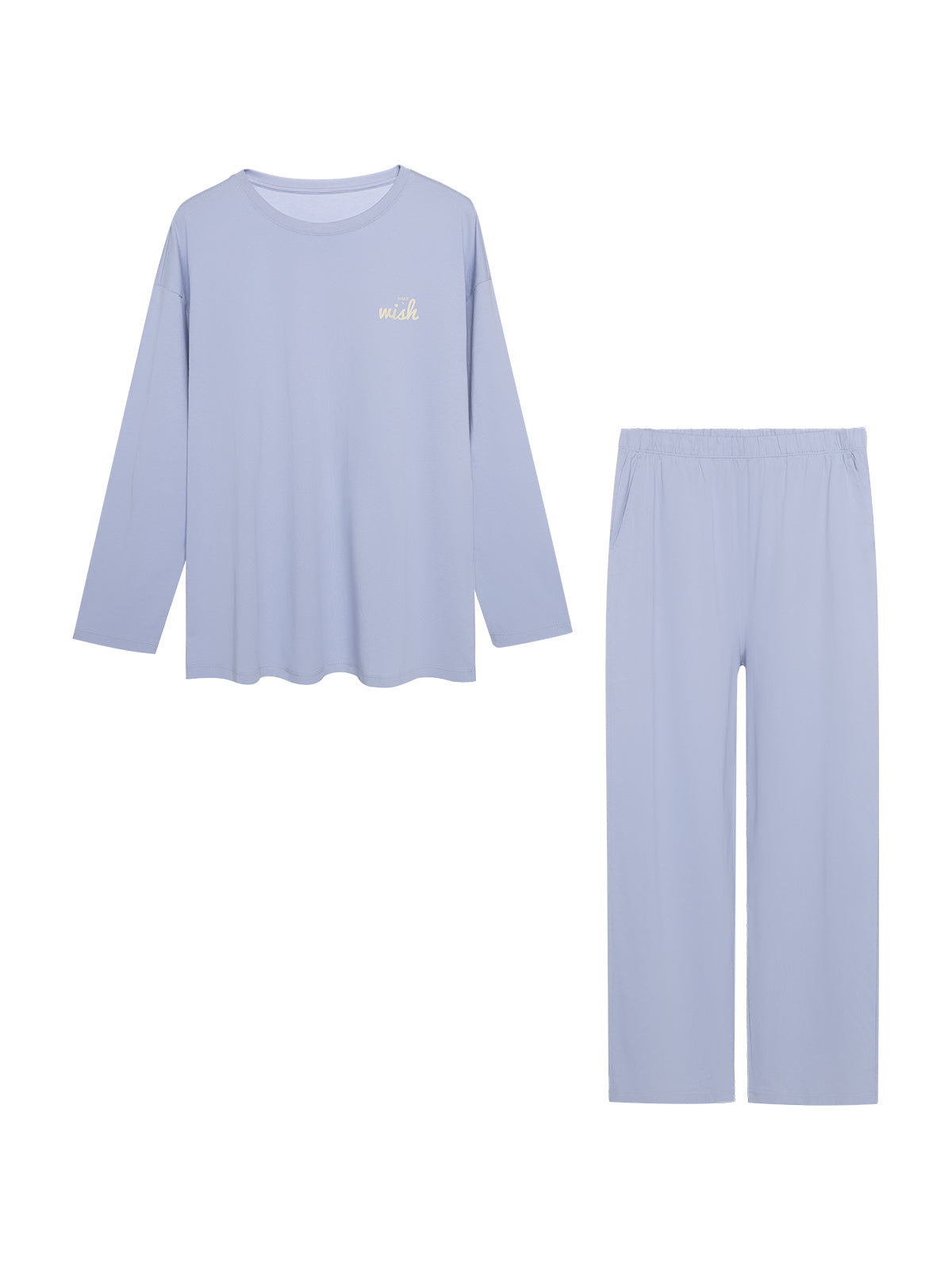 Letter Printed Long Sleeve Cotton Pajama Set