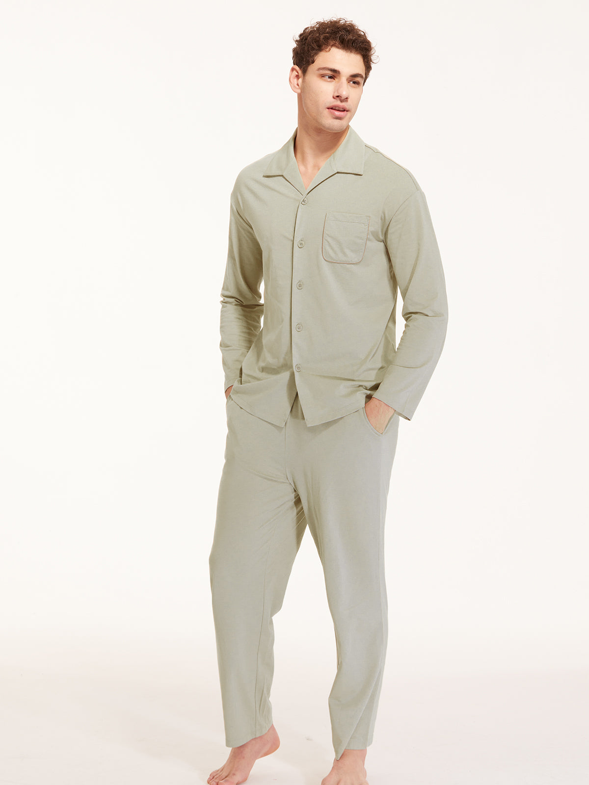 Classic Cotton Notch Collar Pajama Set
