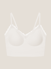 Basic Seamless Lace-Trimmed V-Neck Camisole Bra Top
