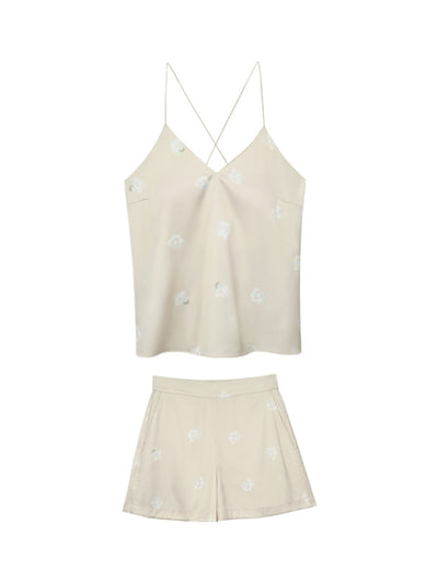 Cami Strap Shorts Set with Built-in Cups (Gardenia Limited Edition)