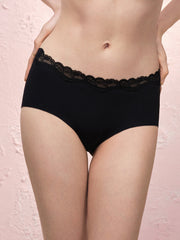 Basic Seamless Lace-Trimmed Boxer Brief