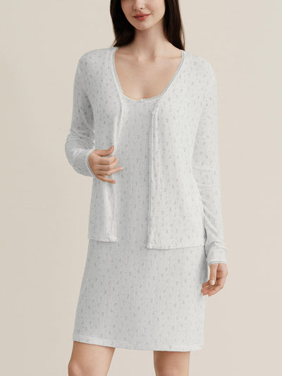 Whir Lavender Floral V-neck Cardigan