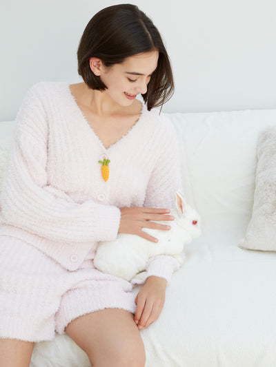 Fluffy Bunny Cardigan Lounge Set