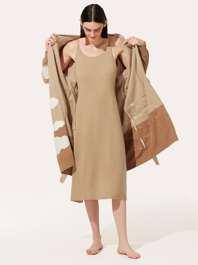 Cloudy Print Fuzzy Robe