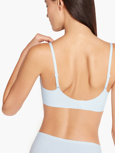 Breeze In Support Ribbed Wavy Collar Cooling Bra & Brief