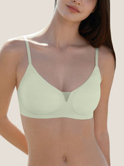 Basic Seamless Deep V Neck Mesh Cooling Bra