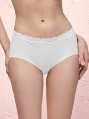 Basic Seamless Lace-Trimmed Boxer Brief