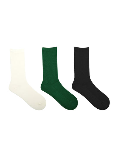Ribbed Stacked Mid-Calf Socks (Pack of 3)