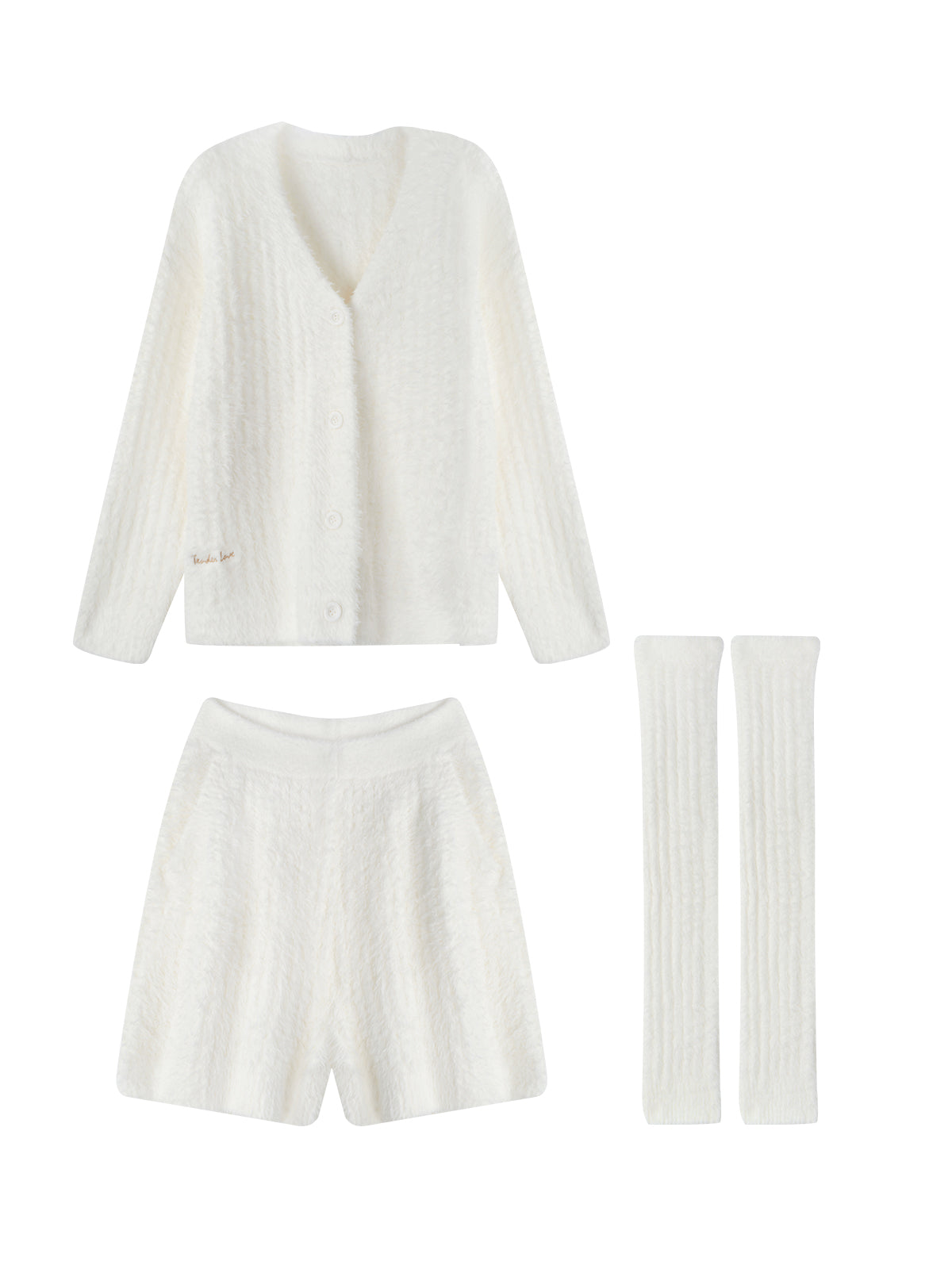 Fluffy Bunny Cardigan Lounge Set