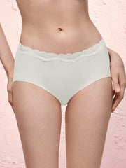 Basic Seamless Lace-Trimmed Boxer Brief