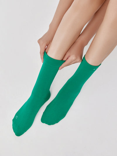 Embroidered Cotton Mid-Calf Socks (Pack of 3)
