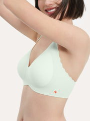 Basic Seamless Deep V Neck Mint-Infused Cooling Bra