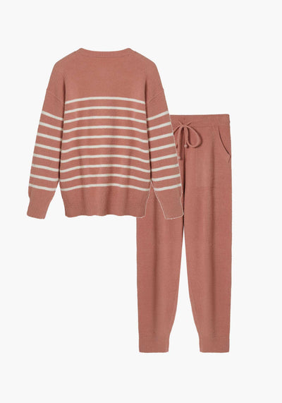 Flash Sale | Mousse Stripe Half Velvet Pajama Set