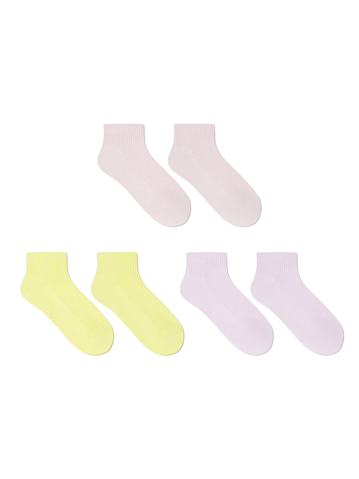Ribbed High Elastic Ankle Socks Kit of 3 (Dessert Time Limited Edition)
