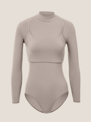 Layered Mock Neck Bodysuit