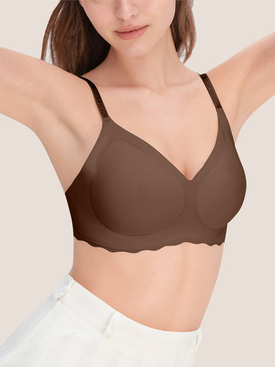 Seamless Shine Strap Deep V Bra - Smart Size