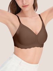 Seamless Shine Strap Deep V Bra - Smart Size