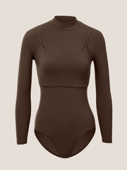 Layered Mock Neck Bodysuit