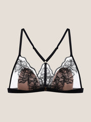 Embroidered Magnolia Lace Racerback Front-Close Triangle Bra